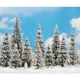 BUSCH WINTER TREES 10 PK w/SNO
